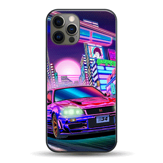 R34 Neon Night LED Case for iPhone