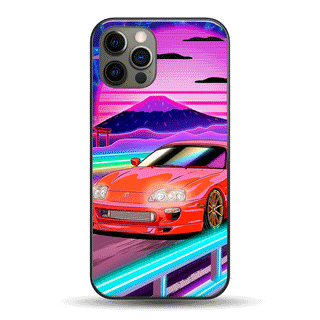 Synthwave Supra MK4 LED Case for iPhone
