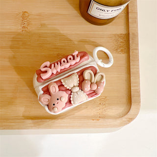 Sweet Rabbit Earphone Case For Airpods with Keyring