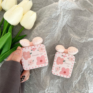 Pink Flower Bow-knot Earphone Case For Airpods with Hook