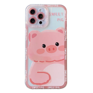 Transparent Cartoon Big Pig Cute Phone Cases For iPhone