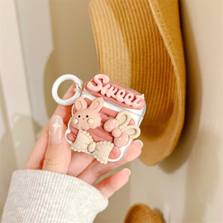 Sweet Rabbit Earphone Case For Airpods with Keyring