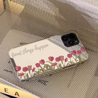 Purple Tulip Mirror Cute Phone Cases For iPhone