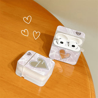 Heart Mirror Earphone Case For Airpods with Hook
