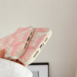 Pink Painting Flowers Cute Cases For iPhone