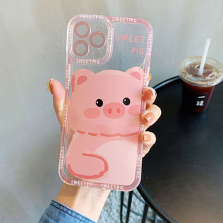Transparent Cartoon Big Pig Cute Phone Cases For iPhone
