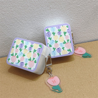 Tulip Earphone Case For Airpods with Tulip Keychain