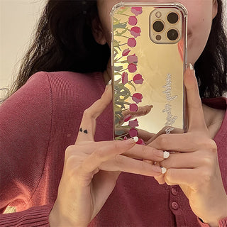 Purple Tulip Mirror Cute Phone Cases For iPhone