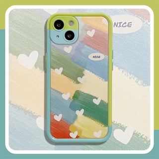 Colorful Painting Heart Cute Cases For iPhone