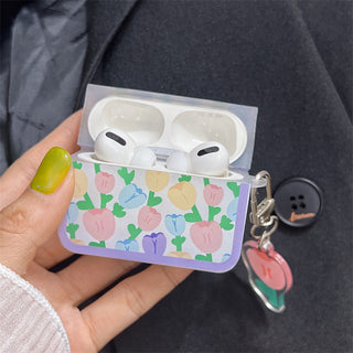 Tulip Earphone Case For Airpods with Tulip Keychain