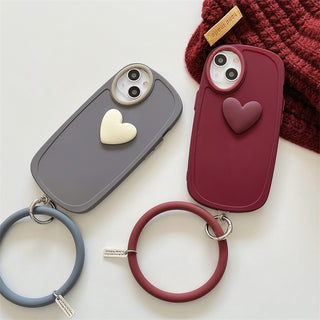 Single Heart Cute Phone Cases For iPhone With Wristband