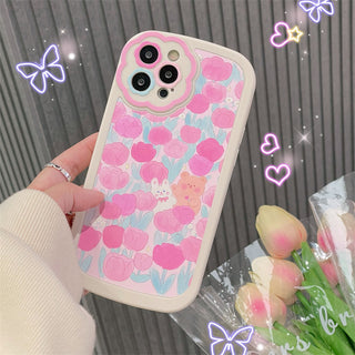 Pink Flowers Cute Cases For iPhone