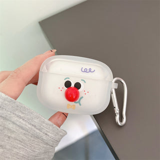 3D Funny Clown Emoji Earphone Case For Airpods with Hook