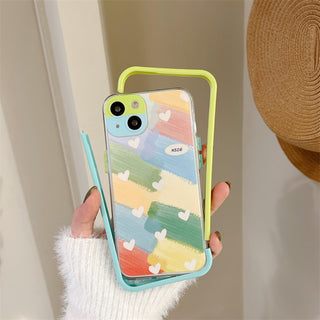 Colorful Painting Heart Cute Cases For iPhone